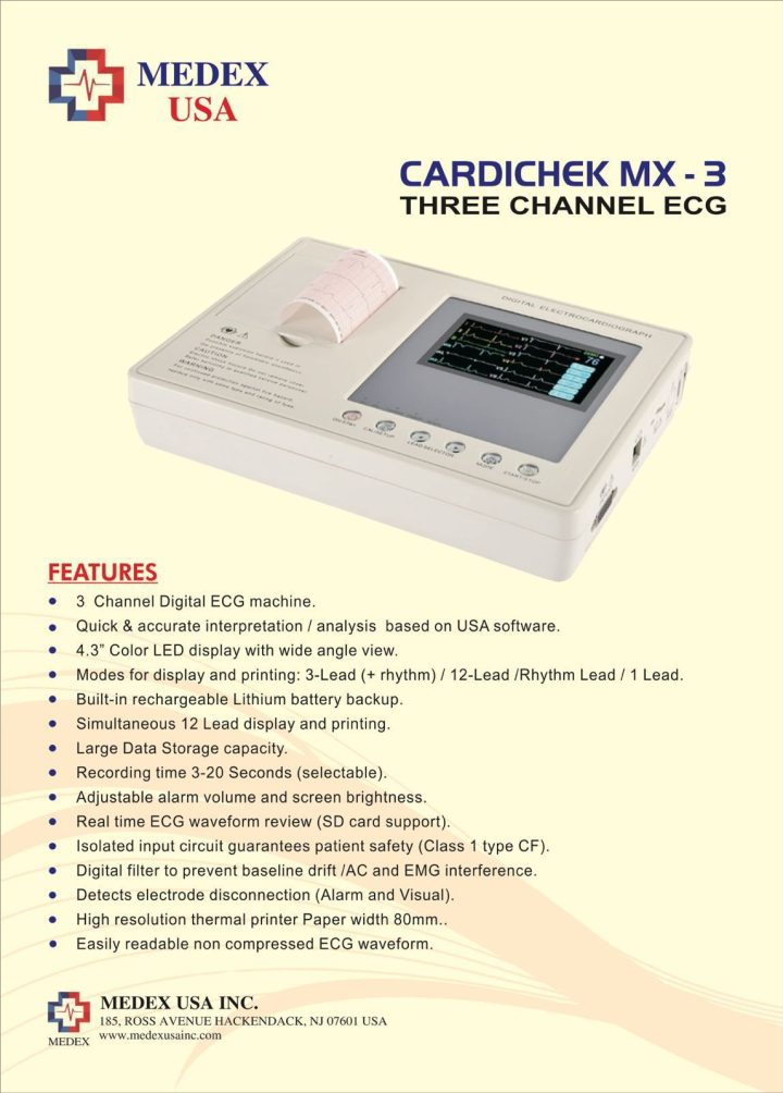 Medex Usa Digital 3-Channel ECG